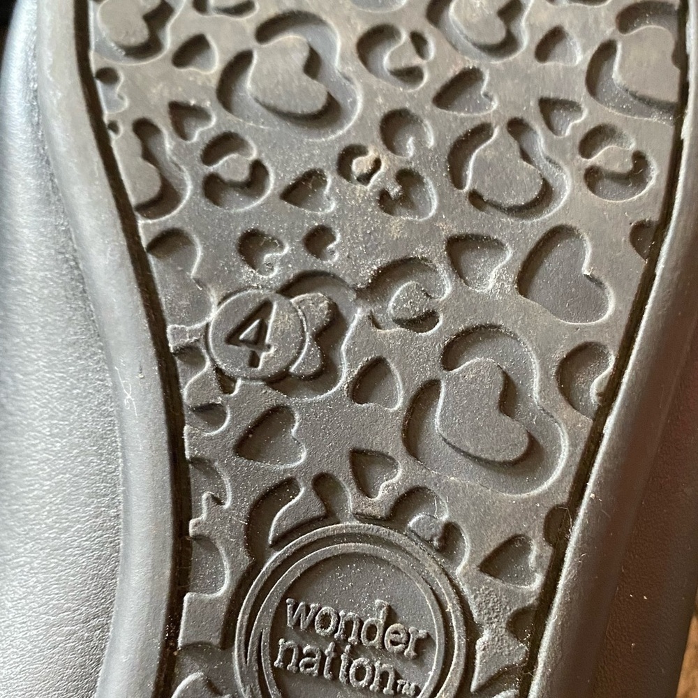 Wonder Nation Black Ballet Flats Girls Size 4 - Picture 4 of 5